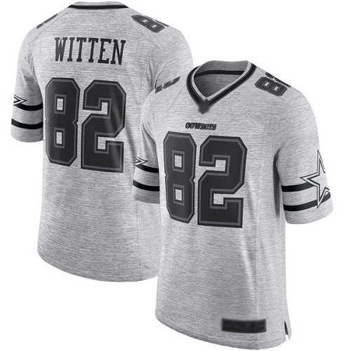 Men Dallas Cowboys Limited Gray Jason Witten #82 Gridiron II NFL Jersey->dallas cowboys->NFL Jersey